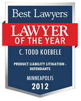 Lawyer of the Year Badge - 2012 - Product Liability Litigation - Defendants