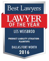 Lawyer of the Year Badge - 2016 - Product Liability Litigation - Plaintiffs