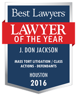 Lawyer of the Year Badge - 2016 - Mass Tort Litigation / Class Actions - Defendants