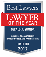 Lawyer of the Year Badge - 2012 - Business Organizations (including LLCs and Partnerships)