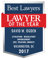 Lawyer of the Year Badge - 2017 - Litigation - Regulatory Enforcement (SEC, Telecom, Energy)