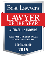 Lawyer of the Year Badge - 2015 - Mass Tort Litigation / Class Actions - Defendants